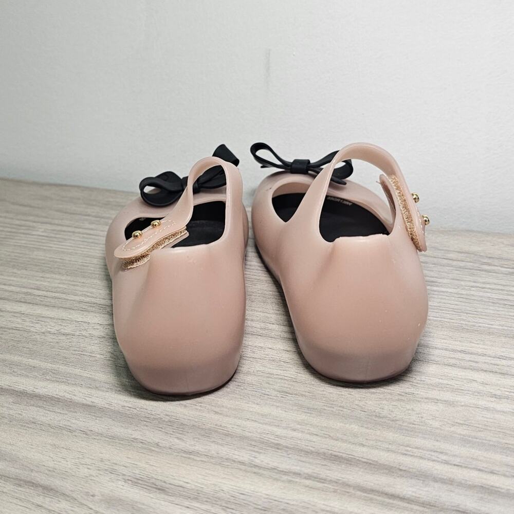 Mini Melissa Ultragirl Jason Wu Mary Jane Flats Black Pink USA 10 Girls Bow - Picture 3 of 10